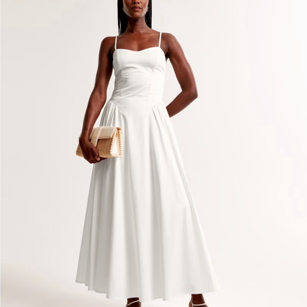 NWT Abercrombie White Drop Waist Dress